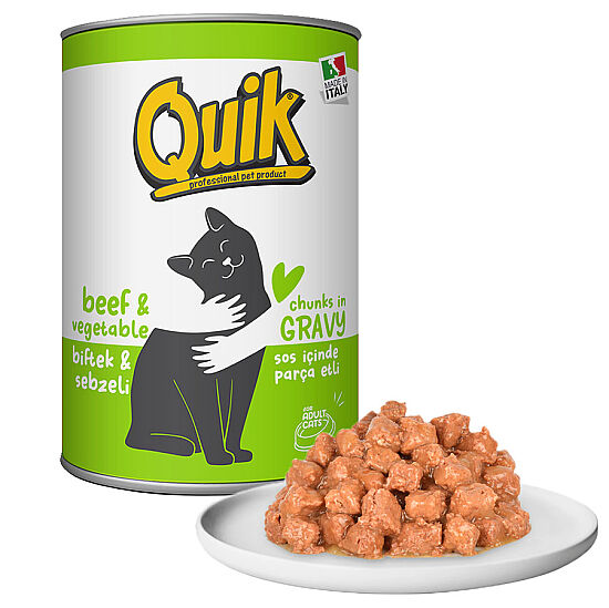 Quik Adult Biftek ve Sebzeli Yetişkin Kedi Konservesi 415 Gr - 2