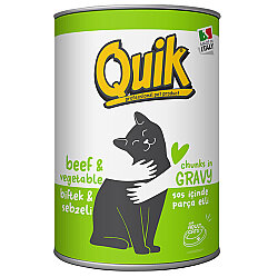 Quik Adult Biftek ve Sebzeli Yetişkin Kedi Konservesi 415 Gr - Quik