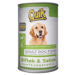 Quik - Quik Adult Biftek ve Sebzeli Yetişkin Köpek Konservesi 415 Gr