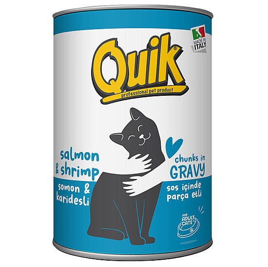 Quik Adult Somon ve Karidesli Yetişkin Kedi Konservesi 415 Gr - 1