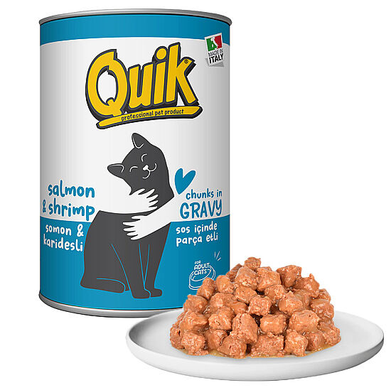Quik Adult Somon ve Karidesli Yetişkin Kedi Konservesi 415 Gr - 2