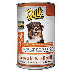 Quik Adult Tavuk ve Hindi Etli Yetişkin Köpek Konservesi 415 Gr - Quik