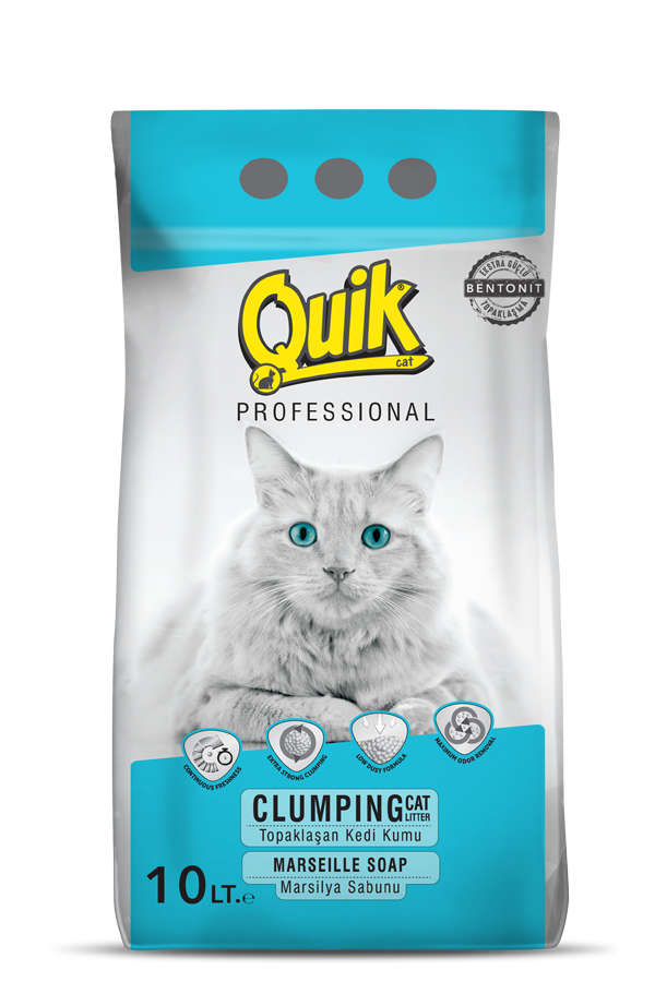 Quik Marsilya Sabunlu İnce Taneli Kedi Kumu 10 Lt Kedi Kumları Quik