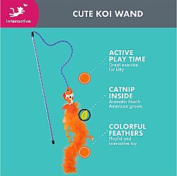 Quirky Kitty Cute Koi Wand Kedi Otlu Hışırtılı ve Tüylü Kedi Oltası - 2