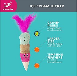 Quirky Kitty Ice Cream Kicker Matatabili Hışırtılı Kedi Oyuncağı - 4