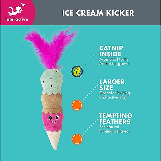 Quirky Kitty Ice Cream Kicker Matatabili Hışırtılı Kedi Oyuncağı - 4