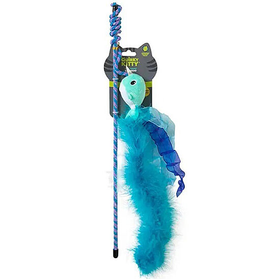 Quirky Kitty Nifty Narwhal Kedi Otlu Hışırtılı ve Tüylü Kedi Oltası - 1