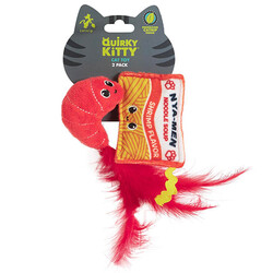 Quirky Kitty - Quirky Kitty Shrimp Ramen Kedi Otlu ve Matatabili 2 li Kedi Oyuncağı