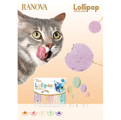 Ra Nova Kabak Aromalı Dondurularak Kurutulmuş Kedi Ödülü Lolipop 1.4 Gr
