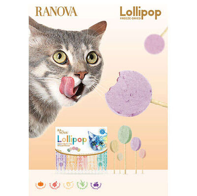 Ra Nova Kabak Aromalı Dondurularak Kurutulmuş Kedi Ödülü Lolipop 1.4 Gr - 10 lu Paket