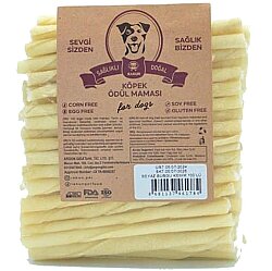 Rakun Beyaz Burgu Sticks Köpek Ödülü 12 Cm - 100 lu Paket - Rakun