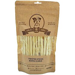 Rakun Beyaz Burgu Sticks Köpek Ödülü 12 Cm - 50 li Paket - Rakun