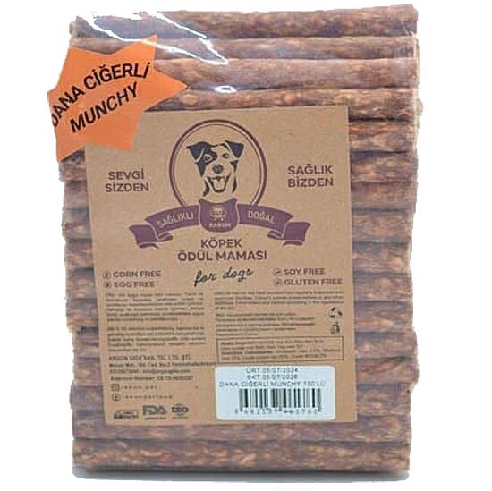 Rakun Dana Ciğerli Munchy Sticks Köpek Ödülü 12 Cm - 100 lu Paket - 1