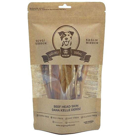 Rakun Kurutulmuş Dana Kelle Derisi Köpek Ödülü 100 Gr - 1
