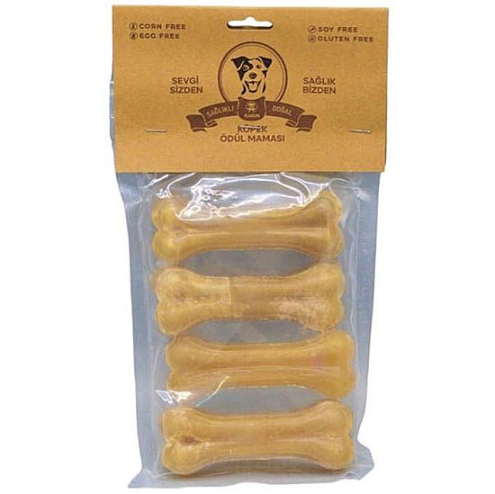 Rakun Naturel Pres Kemik Köpek Ödülü 7,5 Cm (4Lü Paket) - 1