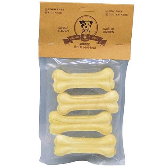 Rakun Press Beyaz Kemik Köpek Ödülü 7,5 Cm - (4lü Paket) - 1