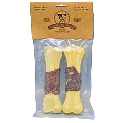 Rakun Press Kemik Dana Eti Sargılı Köpek Ödülü 12,5 Cm - (2li Paket) - Rakun