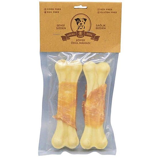 Rakun Press Kemik Tavuk Eti Sargılı Köpek Ödülü 12,5 Cm - (2li Paket) - 1