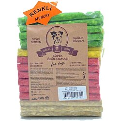 Rakun Renkli Munchy Sticks Köpek Ödülü 12 Cm - 100 lu Paket - Rakun
