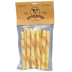 Rakun Tavuk Sargılı Burgu Kemik Köpek Ödülü 12 Cm (10Lu Paket) - Rakun