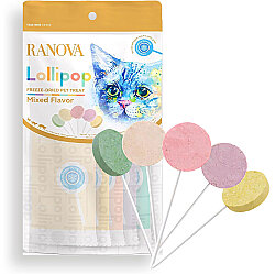 Ranova Karışık Lezzetli Dondurularak Kurutulmuş Kedi Ödülü Lolipop 1.4 Gr – 5 Li Paket - Ranova