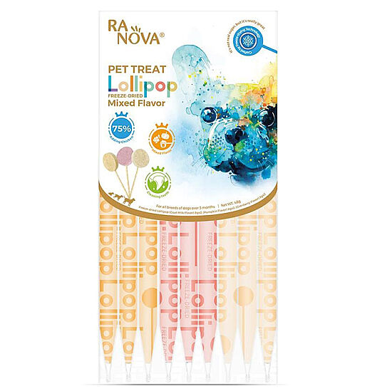 Ranova Karışık Lezzetli Dondurularak Kurutulmuş Köpek Ödülü Lolipop 8 Gr - 6'lı Paket - 1