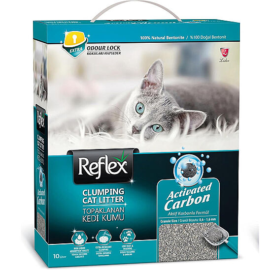 Reflex Activated Carbon Koku Kontrolü Gri Kedi Kumu 10 Lt - 1