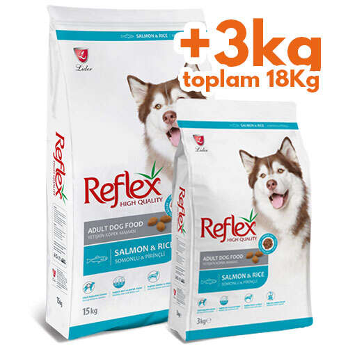 Reflex Balikli Yetiskin Kopek Mamasi 15 Kg 3 Kg Toplam 18 Kg Bonus Paketler Kopek Kuru Mamalari Kampanyali Kopek Kuru Mamalari Reflex