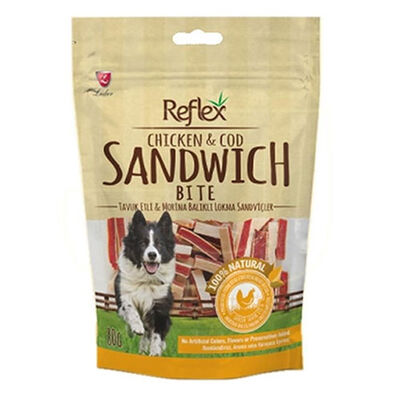 Reflex Bite Tavuk ve Morina Balıklı Sandviç Sticks Köpek Ödülü 80 Gr