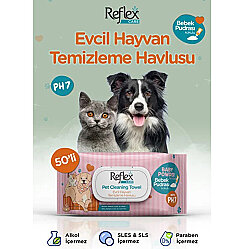 Reflex Care Evcil Hayvanlar İçin Çok Amaçlı Hijyenik Temizleme Havlusu (50 li Paket) - 3