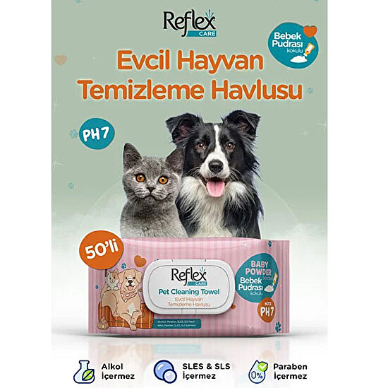 Reflex Care Evcil Hayvanlar İçin Çok Amaçlı Hijyenik Temizleme Havlusu (50 li Paket) - 3