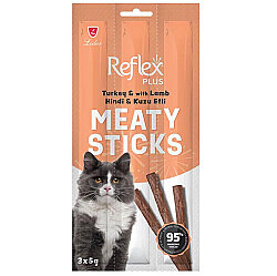 Reflex Cat Stick Hindi ve Kuzu Etli Tahılsız Kedi Ödül Çubukları 5 Gr x 3 Stick - Reflex