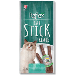 Reflex - Reflex Cat Stick Kuzu Etli ve Kedi Otlu Tahılsız Kedi Ödül Çubukları 5 Gr x 3 Stick