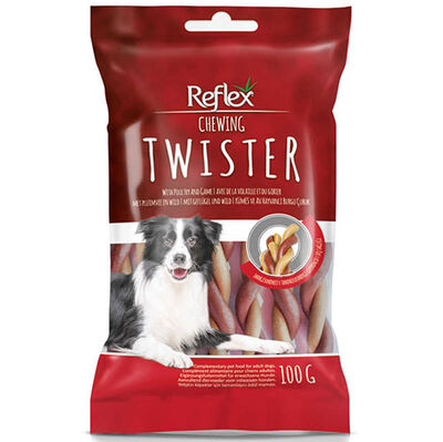 Reflex Chewing Twister Kümes ve Av Hayvanlı Burgu Köpek Ödülü 100 Gr