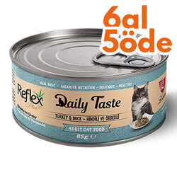 Reflex - Reflex Daily Taste Hindili ve Ördekli (Sos İçinde Et Parçacıklı) Kedi Konservesi 85 Gr - 6 Al 5 Öde