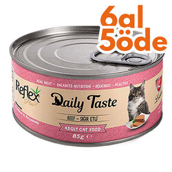Reflex - Reflex Daily Taste Sığır Etli (Kıyılmış Etli) Kedi Konservesi 85 Gr - 6 Al 5 Öde