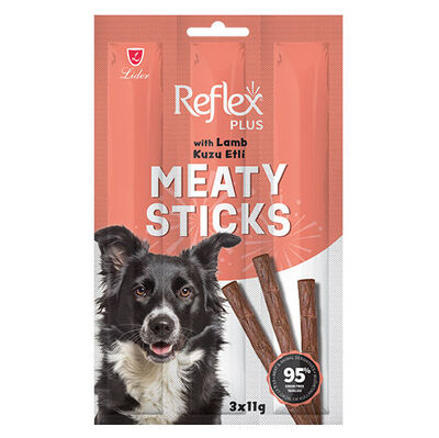 Reflex Dog Stick Kuzu Etli Köpek Tahılsız Ödül Çubukları 11 Gr x 3 Stick
