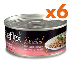 Reflex - Reflex Essential Kitten Ton Balıklı ve Somonlu Yavru Kedi Konservesi 70 Gr x 6 Adet