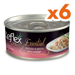 Reflex - Reflex Essential Tavuk Parçalı ve Karidesli Kedi Konservesi 70 Gr x 6 Adet