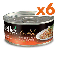 Reflex - Reflex Essential Ton Balığı / Tavuk ve Havuçlu Kedi Konservesi 70 Gr x 6 Adet