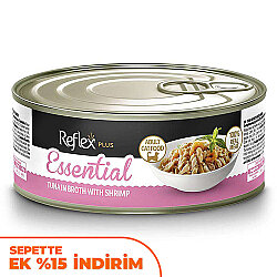 Reflex Essential Ton Balıklı ve Karidesli Et Suyunda Kedi Konservesi 70 Gr - Reflex