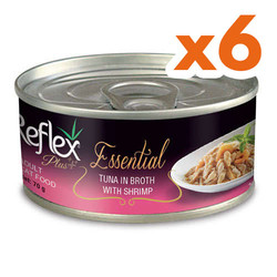 Reflex - Reflex Essential Ton Balıklı ve Karidesli Et Suyunda Kedi Konservesi 70 Gr x 6 Adet