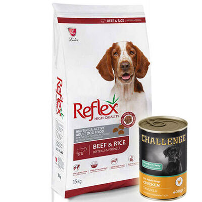 Reflex High Energy Biftekli Köpek Maması 15 Kg + 5 Adet Challenge 400 Gr Konserve - 1