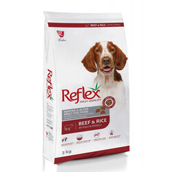Reflex - Reflex High Quality Biftekli Pirinçli Köpek Maması 3 Kg + 2 Adet Temizlik Mendili