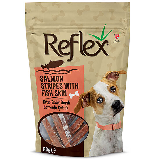 Reflex Kıtır Balık Derili Somonlu Çubuk Köpek Ödülü 80 Gr - 1