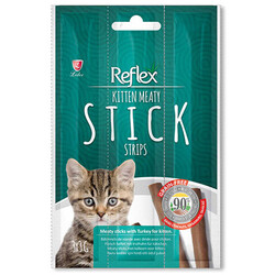 Reflex - Reflex Kitten Cat Stick Hindi Etli Tahılsız Yavru Kedi Ödül Çubukları 3 Gr x 3 Stick