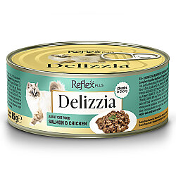 Reflex Plus Delizzia Soslu Tavuk Etli ve Somonlu Kedi Konservesi 85 Gr - Reflex