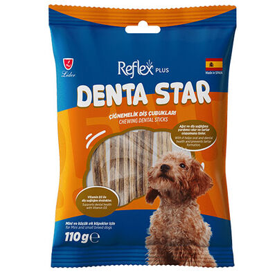 Reflex Plus Denta Star Çiğnemelik Diş Çubukları Mini ve Küçük Irk Köpek Ödülü 110 Gr - 1