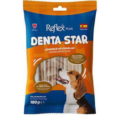 Reflex Plus Denta Star Çiğnemelik Diş Çubukları Orta Irk Köpek Ödülü 180 Gr