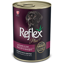 Reflex - Reflex Plus Gravy Kuzu ve Karaciğerli Parça Etli Köpek Konservesi 400 Gr